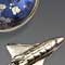 Silver and quartz with pyrite inclusions over anodized niobium
