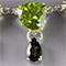Silver, tourmaline, and peridot