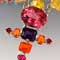 Silver, tourmaline, fire opal, and amethyst