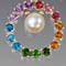 Silver, pearls, tourmaline, citrine, chrome diopside, apatite, and amethyst