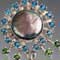 Silver, pearl, blue topaz, and chrome diopside
