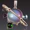 Silver, moonstone over annodized niobium, amethyst, chrome diopside, blue topaz