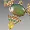 14k gold, opal, fire opal, yellow quartz, chrome diopside, citrine, peridot
