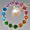 Silver, pearls, citrine, tourmaline, amethyst, apatite, and chrome diopside